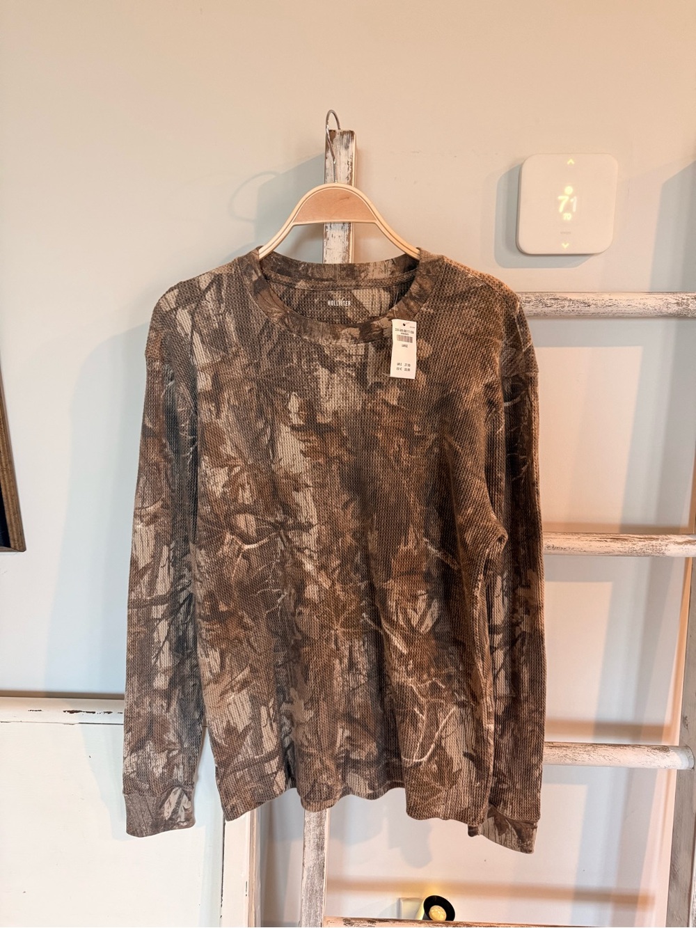 Hollister Thermal Shirt Mens Large Camo Long Sleeve New With Tags Hunting Fall